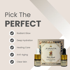 Jivantaherbal Glow Ritual Combo Kit | Kumkumaadi Thailam Ayurvedic Night Oil & Kanaka Thailam Ayurvedic Day Face Oil |10ml (5ml = 5ml)