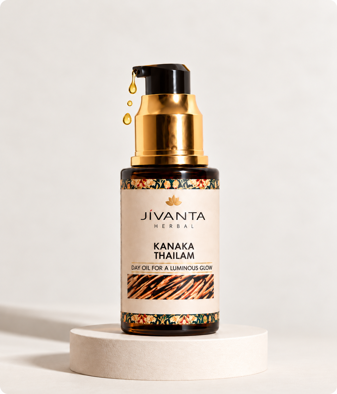 Jivanta Herbal Kanaka Thailam with a drop of oil