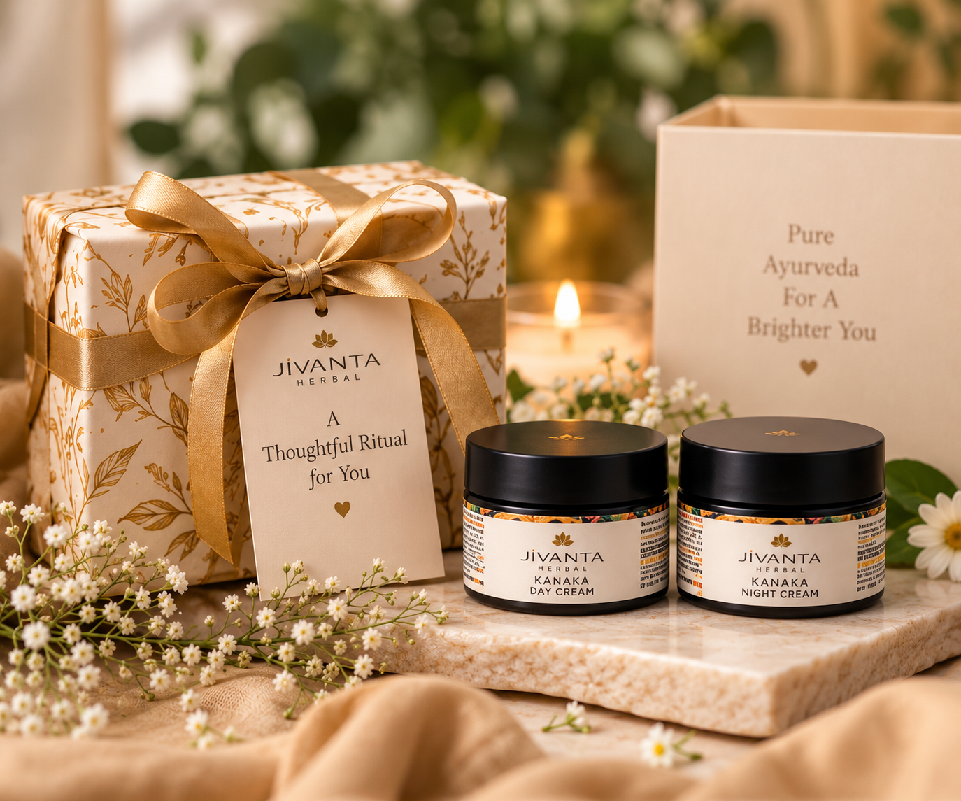 Jivanta Herbal Kanaka Day and Night Cream Gift Set
