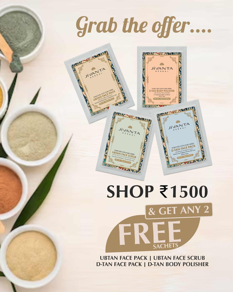 Get any 2 Jivanta face packs and scrubs on purchase of 1500