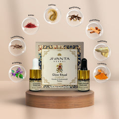 Jivantaherbal Glow Ritual Combo Kit | Kumkumaadi Thailam Ayurvedic Night Oil & Kanaka Thailam Ayurvedic Day Face Oil |10ml (5ml = 5ml)
